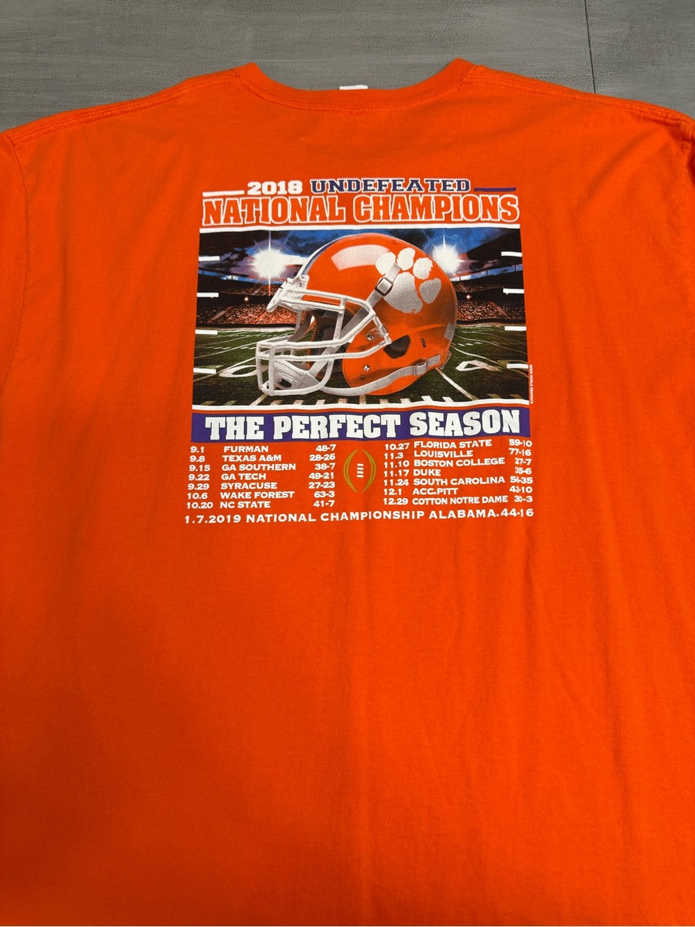 Gildan Orange "2018 Undefeated National Champions" Graphic Tee
